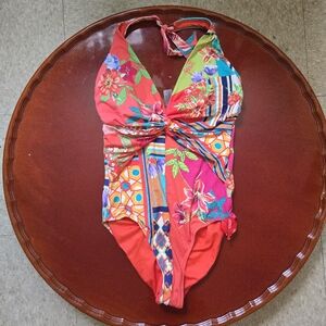 Johnny Was Color Twist Multi One Piece Swimsuit Size Small Women's NWT